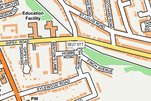 SE27 9TT map - OS OpenMap – Local (Ordnance Survey)