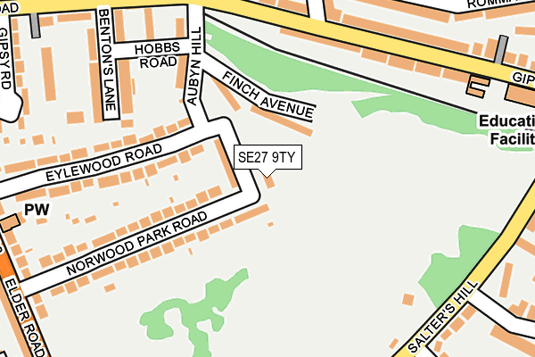 SE27 9TY map - OS OpenMap – Local (Ordnance Survey)