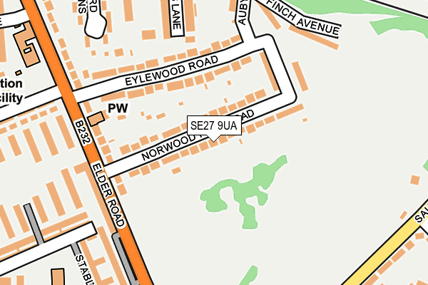 SE27 9UA map - OS OpenMap – Local (Ordnance Survey)