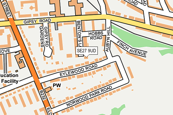 SE27 9UD map - OS OpenMap – Local (Ordnance Survey)