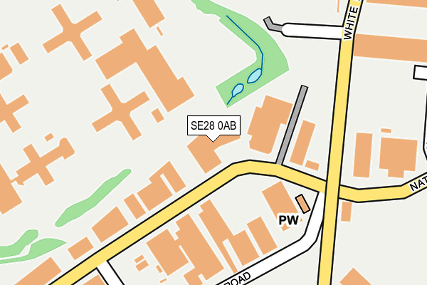 SE28 0AB map - OS OpenMap – Local (Ordnance Survey)