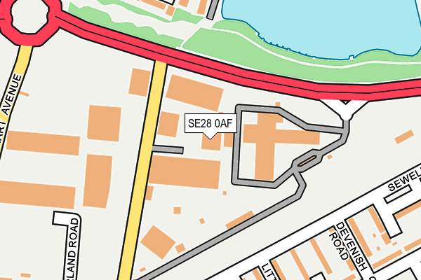 SE28 0AF map - OS OpenMap – Local (Ordnance Survey)