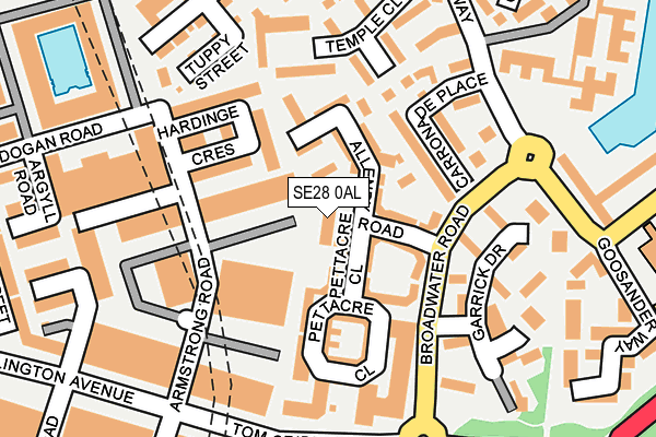 SE28 0AL map - OS OpenMap – Local (Ordnance Survey)