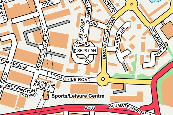 SE28 0AN map - OS OpenMap – Local (Ordnance Survey)