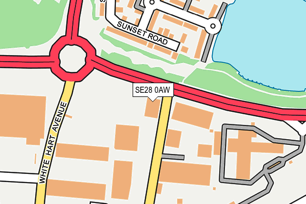 SE28 0AW map - OS OpenMap – Local (Ordnance Survey)
