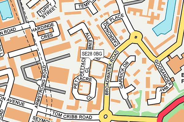 SE28 0BG map - OS OpenMap – Local (Ordnance Survey)