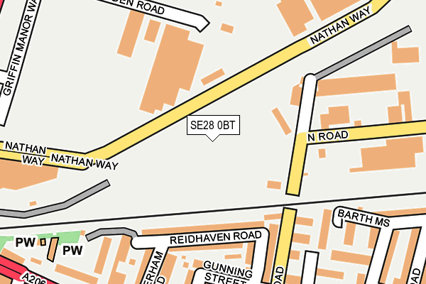SE28 0BT map - OS OpenMap – Local (Ordnance Survey)