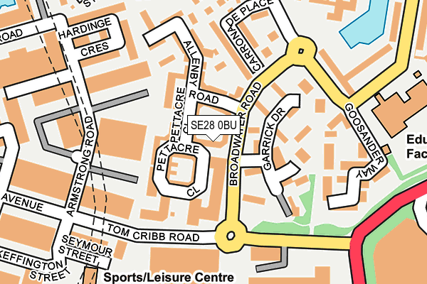 SE28 0BU map - OS OpenMap – Local (Ordnance Survey)