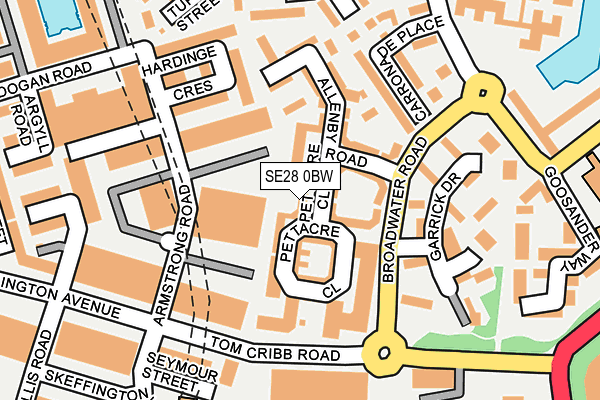 SE28 0BW map - OS OpenMap – Local (Ordnance Survey)
