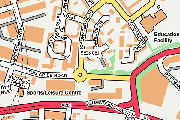 SE28 0EJ map - OS OpenMap – Local (Ordnance Survey)
