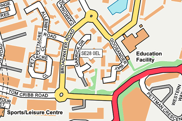 SE28 0EL map - OS OpenMap – Local (Ordnance Survey)