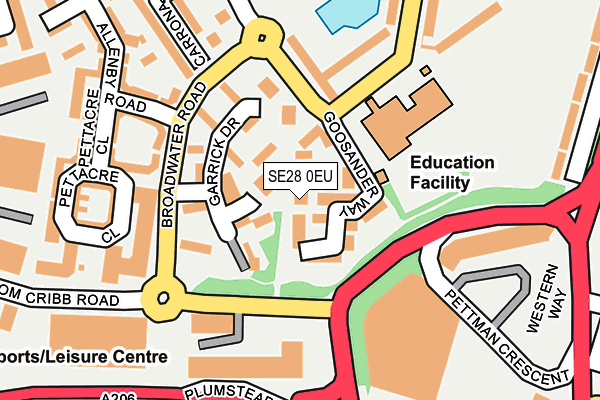 SE28 0EU map - OS OpenMap – Local (Ordnance Survey)