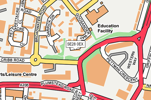 SE28 0EX map - OS OpenMap – Local (Ordnance Survey)