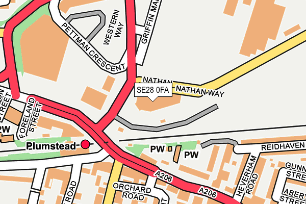 SE28 0FA map - OS OpenMap – Local (Ordnance Survey)