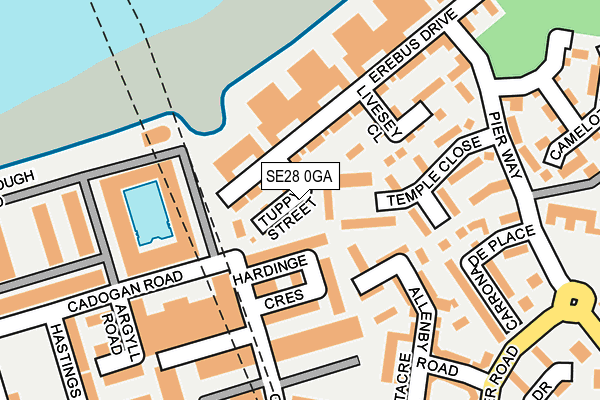 SE28 0GA map - OS OpenMap – Local (Ordnance Survey)