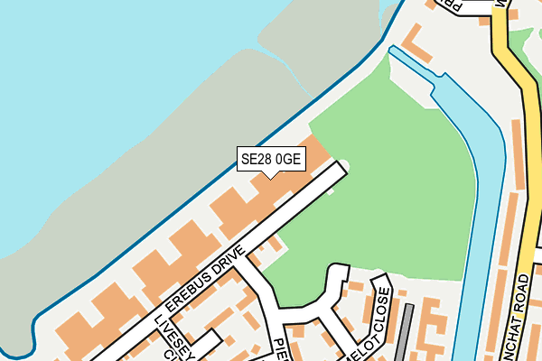 SE28 0GE map - OS OpenMap – Local (Ordnance Survey)