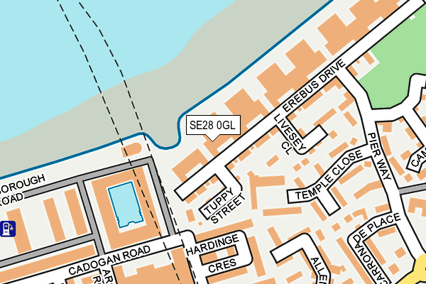 SE28 0GL map - OS OpenMap – Local (Ordnance Survey)