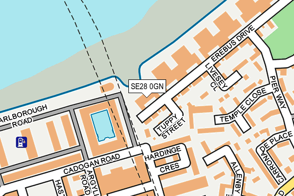 SE28 0GN map - OS OpenMap – Local (Ordnance Survey)
