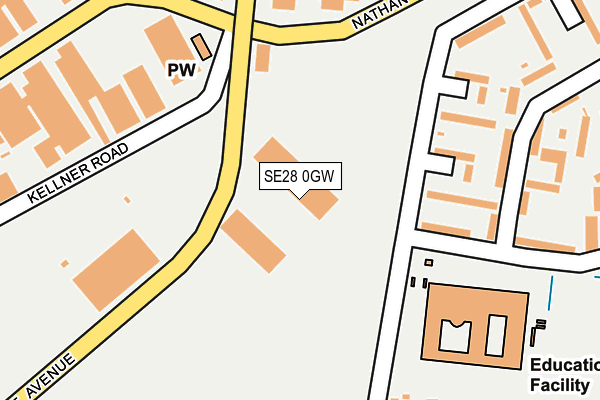 SE28 0GW map - OS OpenMap – Local (Ordnance Survey)