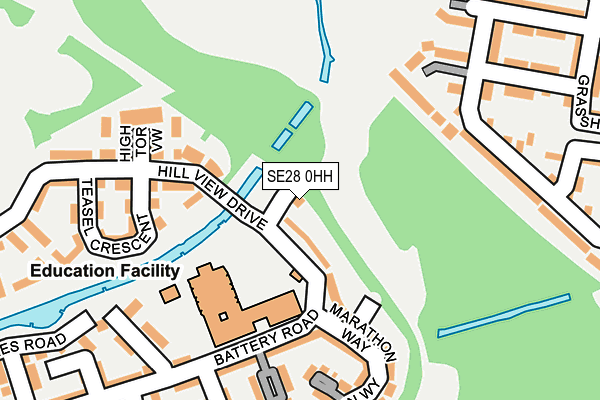 SE28 0HH map - OS OpenMap – Local (Ordnance Survey)