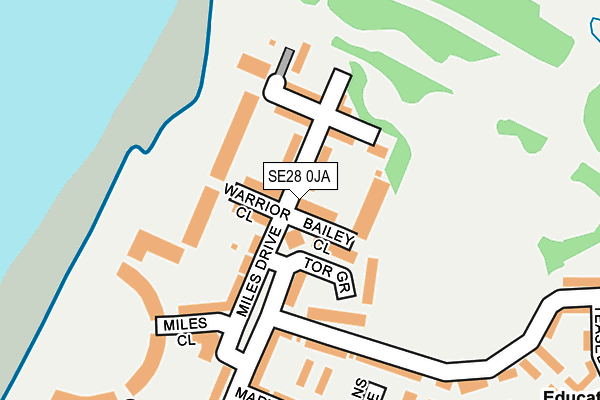 SE28 0JA map - OS OpenMap – Local (Ordnance Survey)
