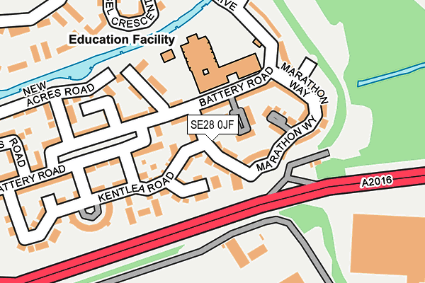 SE28 0JF map - OS OpenMap – Local (Ordnance Survey)