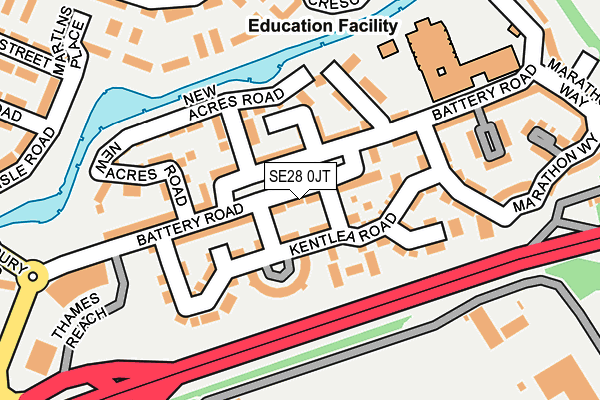 SE28 0JT map - OS OpenMap – Local (Ordnance Survey)