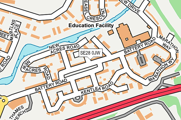 SE28 0JW map - OS OpenMap – Local (Ordnance Survey)