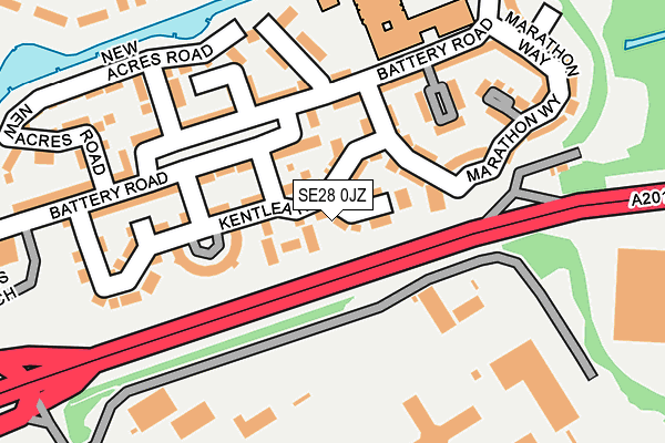 SE28 0JZ map - OS OpenMap – Local (Ordnance Survey)