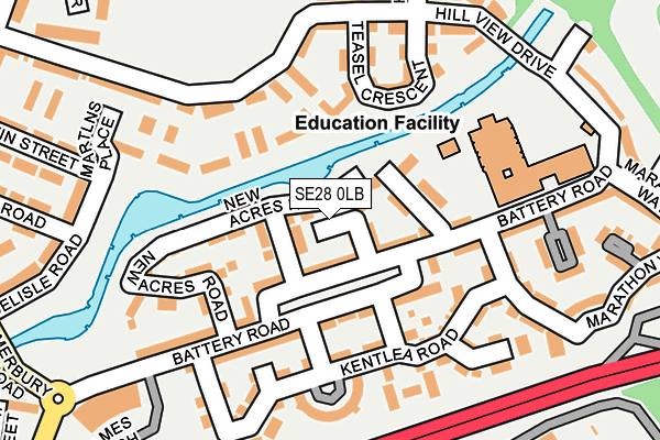SE28 0LB map - OS OpenMap – Local (Ordnance Survey)