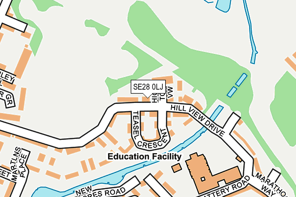 SE28 0LJ map - OS OpenMap – Local (Ordnance Survey)