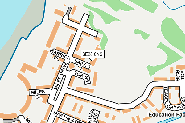 SE28 0NS map - OS OpenMap – Local (Ordnance Survey)