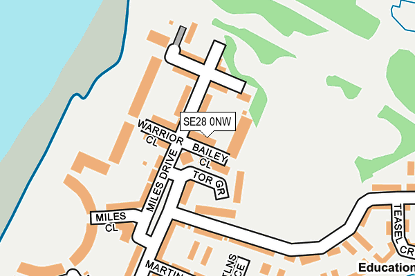 SE28 0NW map - OS OpenMap – Local (Ordnance Survey)