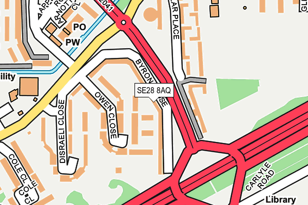 SE28 8AQ map - OS OpenMap – Local (Ordnance Survey)