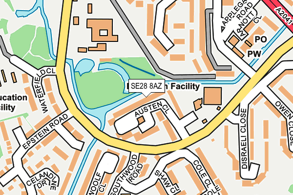 SE28 8AZ map - OS OpenMap – Local (Ordnance Survey)