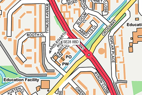 SE28 8BD map - OS OpenMap – Local (Ordnance Survey)