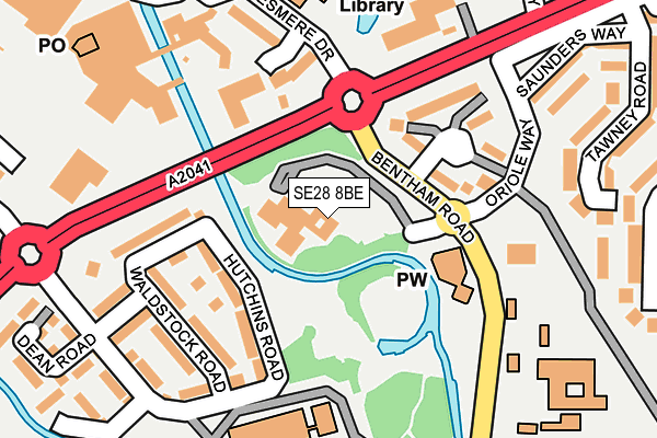 SE28 8BE map - OS OpenMap – Local (Ordnance Survey)