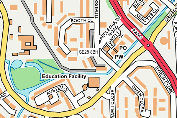 SE28 8BH map - OS OpenMap – Local (Ordnance Survey)