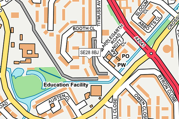 SE28 8BJ map - OS OpenMap – Local (Ordnance Survey)