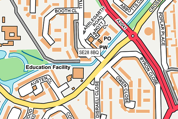 SE28 8BQ map - OS OpenMap – Local (Ordnance Survey)