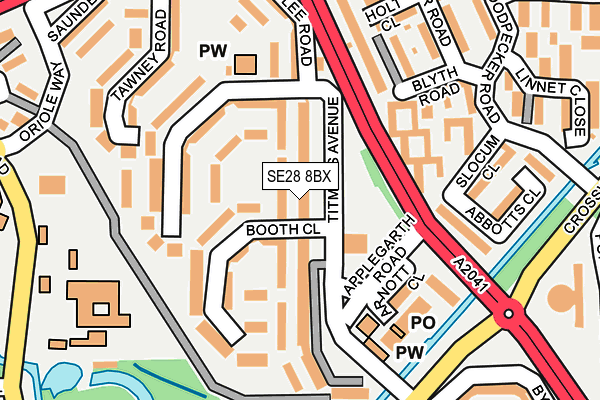 SE28 8BX map - OS OpenMap – Local (Ordnance Survey)