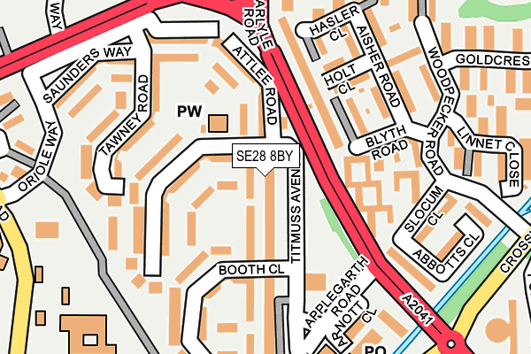 SE28 8BY map - OS OpenMap – Local (Ordnance Survey)