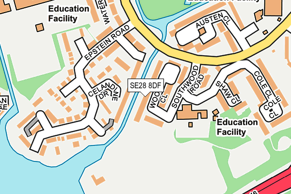 SE28 8DF map - OS OpenMap – Local (Ordnance Survey)