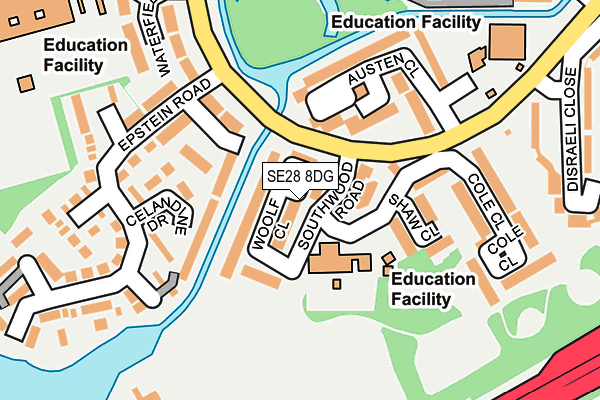 SE28 8DG map - OS OpenMap – Local (Ordnance Survey)