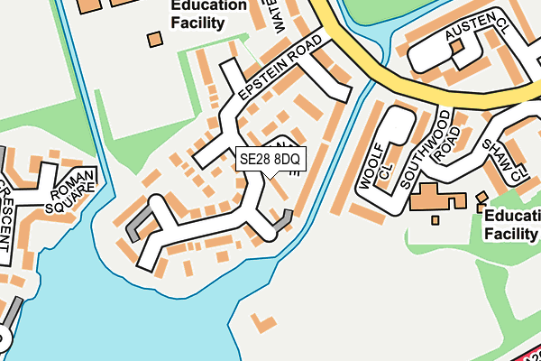 SE28 8DQ map - OS OpenMap – Local (Ordnance Survey)