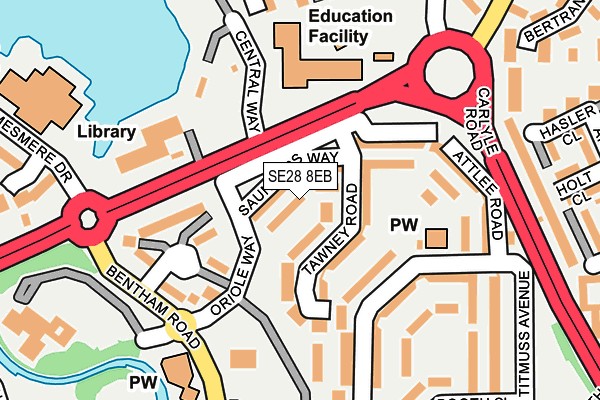 SE28 8EB map - OS OpenMap – Local (Ordnance Survey)