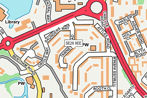SE28 8EE map - OS OpenMap – Local (Ordnance Survey)