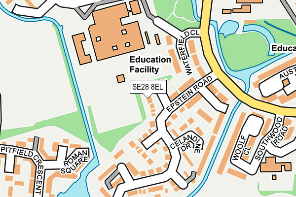 SE28 8EL map - OS OpenMap – Local (Ordnance Survey)