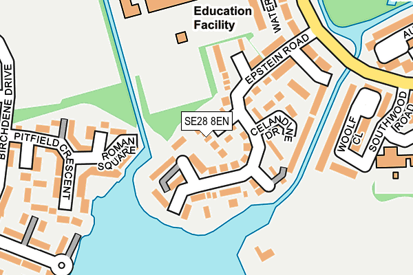 SE28 8EN map - OS OpenMap – Local (Ordnance Survey)