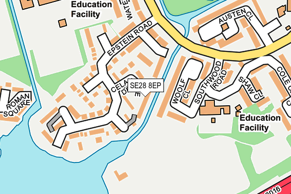 SE28 8EP map - OS OpenMap – Local (Ordnance Survey)